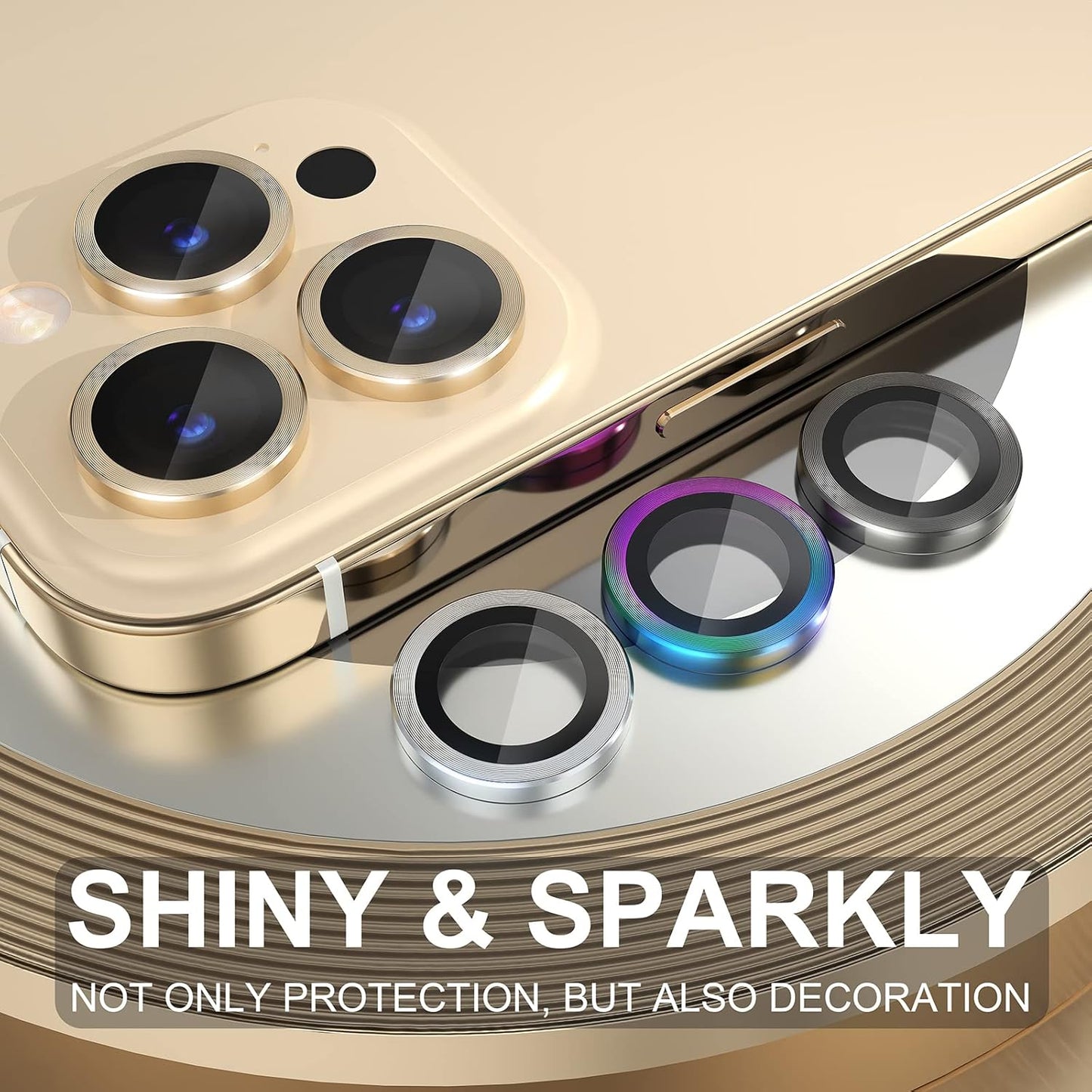 AIG iPhone 14 Pro/14 Pro Max Camera Lens Protector Bling – Gold