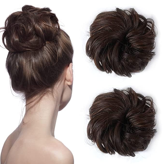 AIG Messy Hair Bun – Natural Brown Hair Extension for Women & Girls
