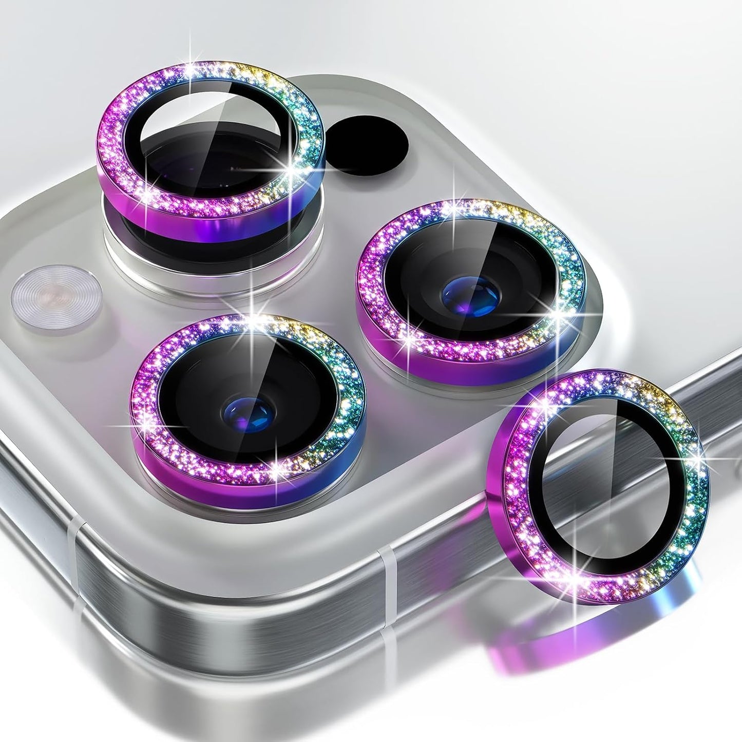 AIG iPhone 16 Pro/16 Pro Max Camera Lens Protector Bling – Glitter colourful