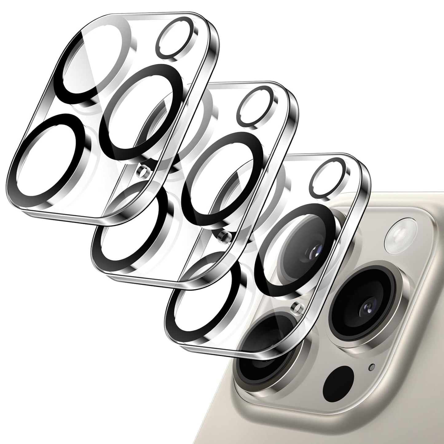 AIG Camera Lens Protector for iPhone 16 Pro/16 Pro Max (3-Pack, HD Clear, 9H Glass)