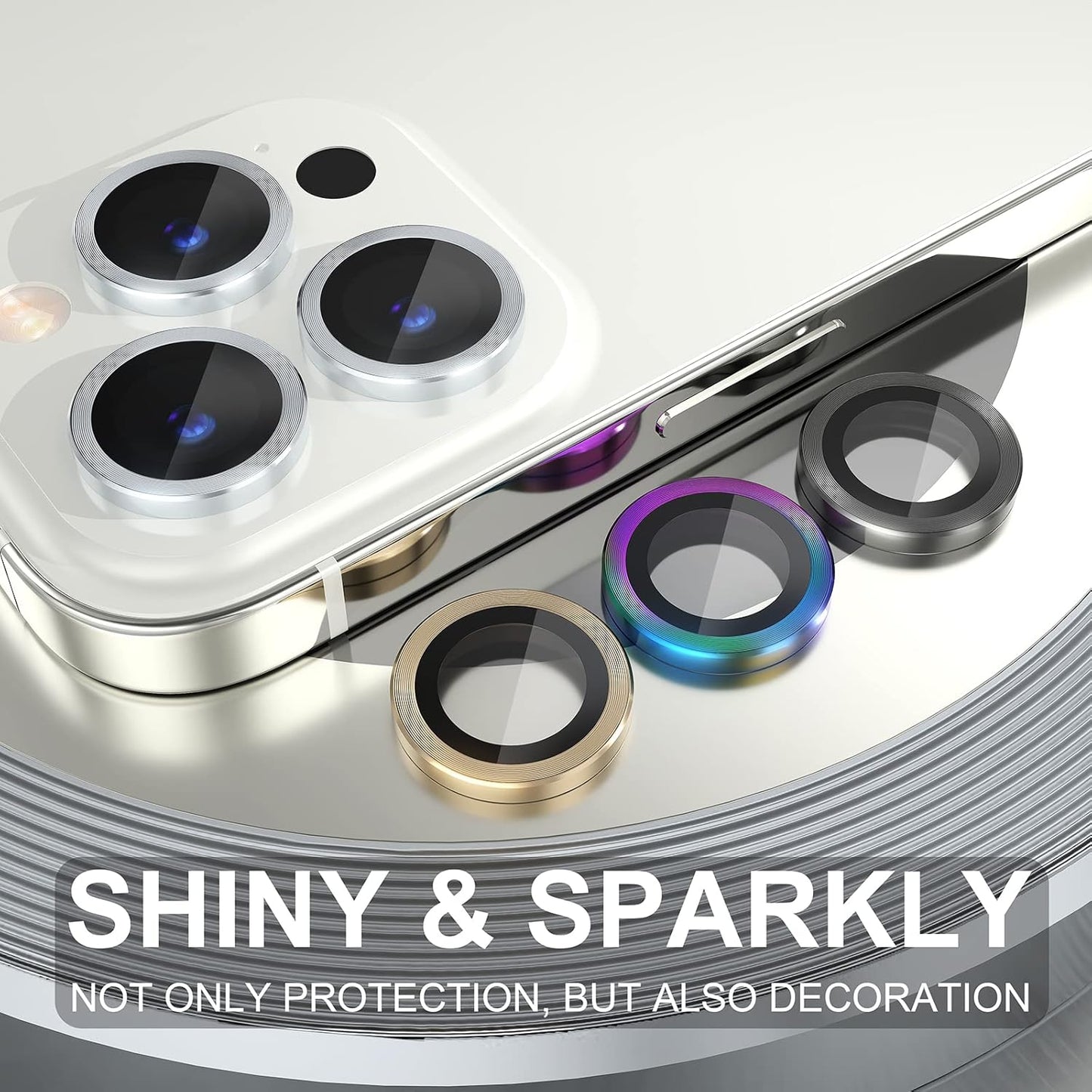 AIG iPhone 14 Pro/14 Pro Max Camera Lens Protector Bling – Silver