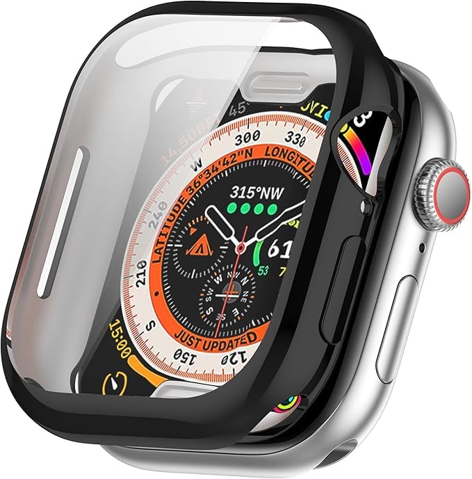 AIG 1 Pack Compatible with Apple Watch Series 10 (42mm) Screen Protector Case, Hard PC Ultra-Thin Full Shockproof Cover for Apple Watch 10 (42mm) Accessories (Black,)