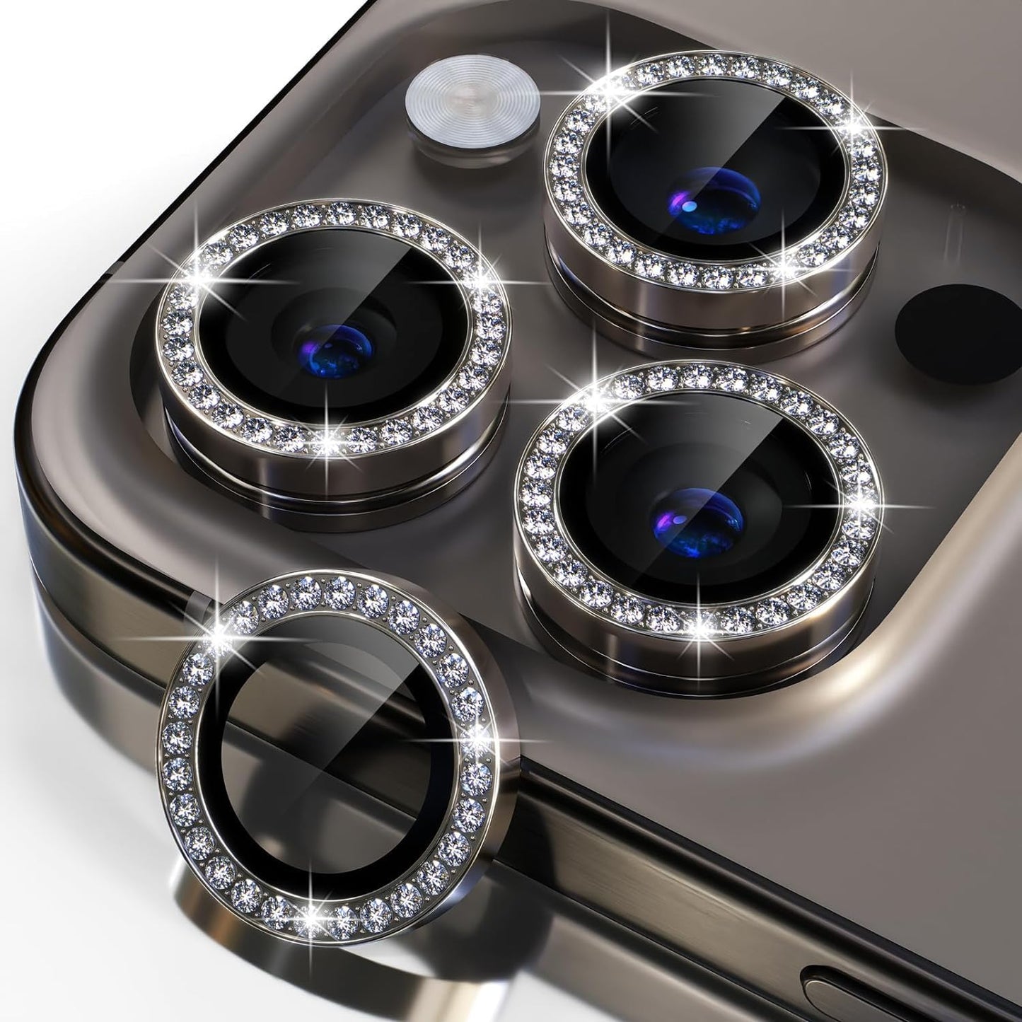 AIG Camera Lens Protector iphone 15 pro/15 pro max Individual9H Hardness Scratch & Shock proof Tempered Glass Camera Cover Screen Protector Metal Ring