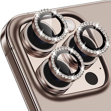 AIG Camera Lens Protector for iPhone 16 Pro/16 Pro Max 9H Tempered Glass Camera Cover Screen Protector Metal Ring Clear HD