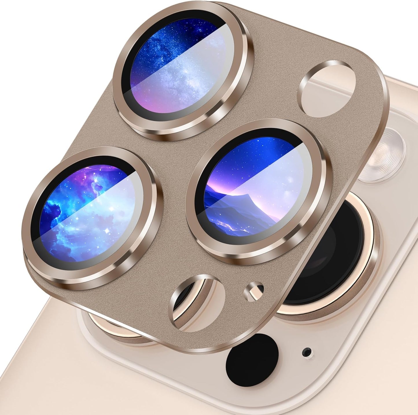 AIG Camera Lens Protector for iPhone 16 Pro/16 Pro Max, 9H Glass Rings, HD Clear - Desert Titanium Joint