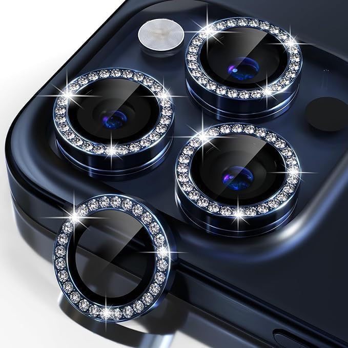 AIG Camera Lens Protector iphone 15 pro/15 pro max Individual9H Hardness Scratch & Shock proof Tempered Glass Camera Cover Screen Protector Metal Ring