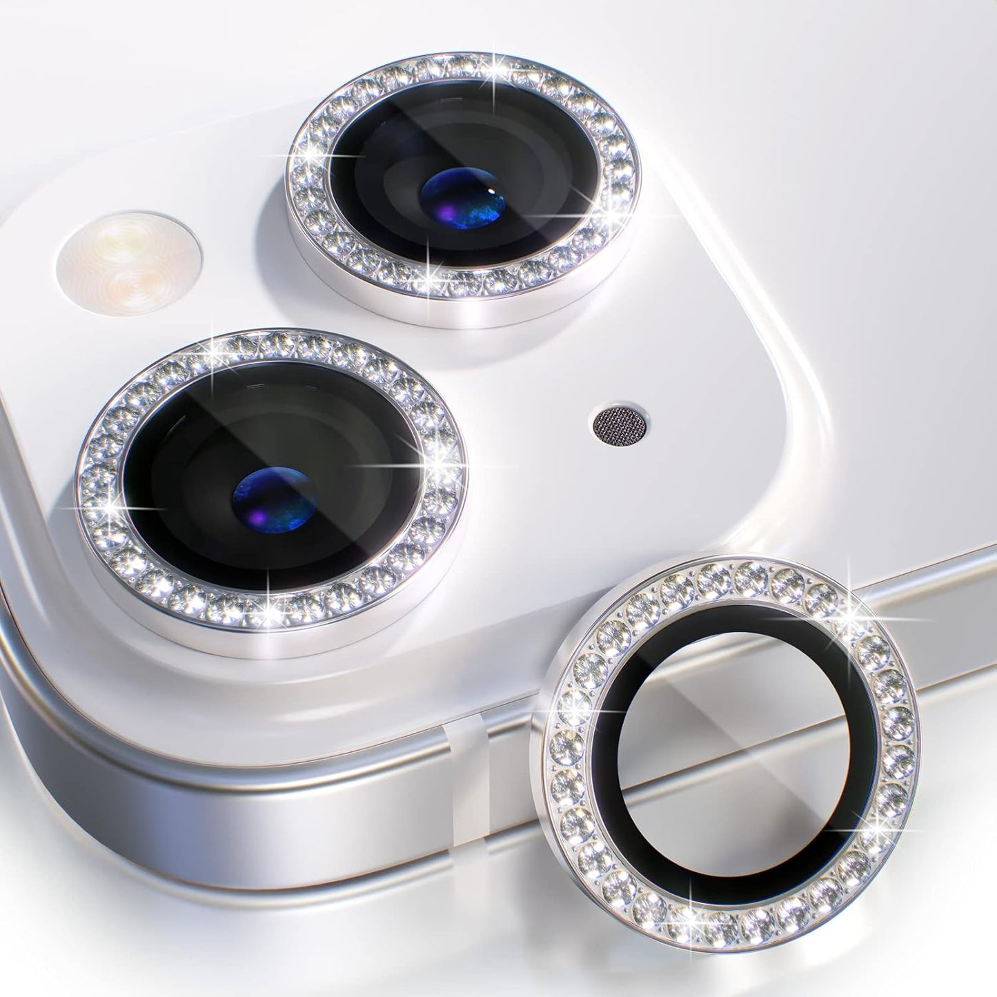AIG iPhone 14/14 Plus Bling Camera Lens Protector β Silver Diamond