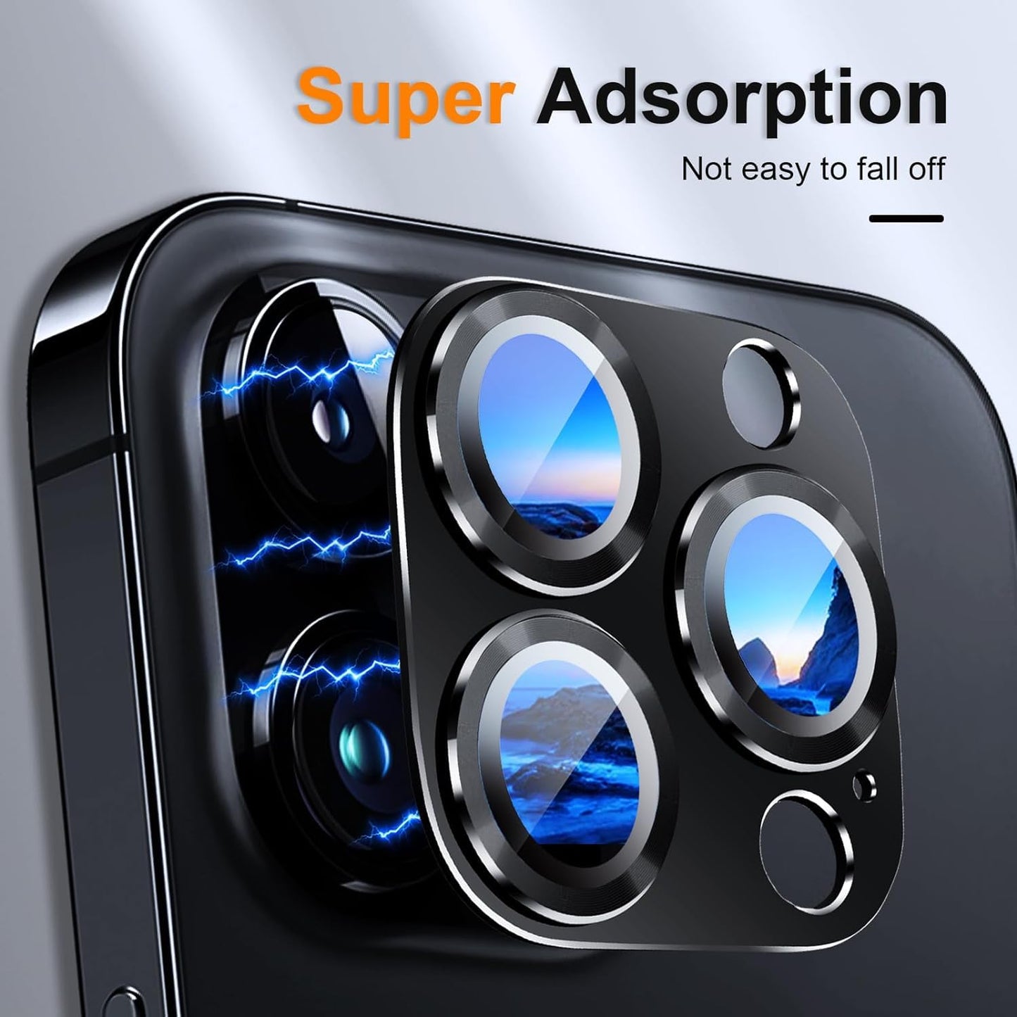 AIG Camera Lens Protector for iPhone 15 PRO /15 PRO MAX &14 PRO /14 PRO MAX Metal 9H Tempered Glass Lens Screen Protector Rings HD clear – BLACK JOINT
