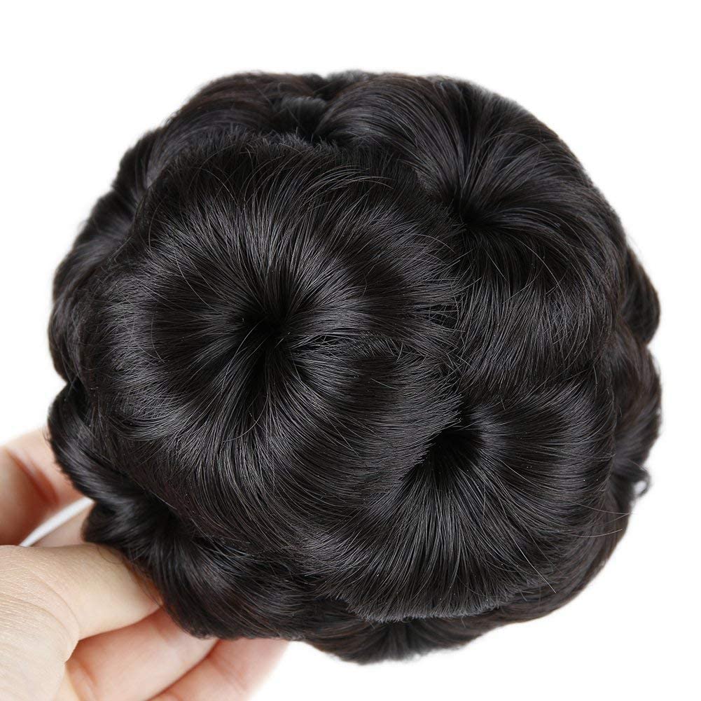AIG Messy Hair Bun – Natural Black Panja Hair Extension for Women & Girls
