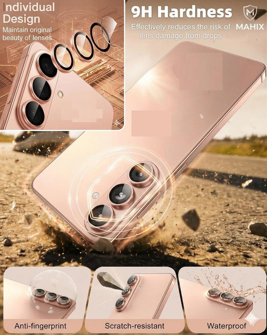 AIG 9H Camera Lens Protector for Samsung Galaxy S26 / S26 Plus – Pink Gold, AR/AF Coated, UHD Clear, Scratch Resistant