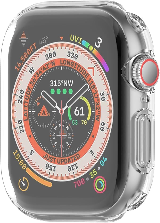 AIG 1 Pack Compatible with Apple Watch Series 10 (42mm) Screen Protector Case, Hard PC Ultra-Thin Full Shockproof Cover for Apple Watch 10 (42mm) Accessories (Black,)