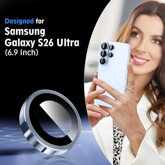 AIG 9H Camera Lens Protector for Samsung Galaxy S26 Ultra – AR/AF Coated, Scratch Resistant, UHD Clear, Sky Blue Ring