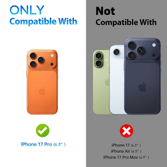 AIG Camera Lens Protector for iPhone 17 Pro – 9H Tempered Glass, Metal Ring, Blue Joint