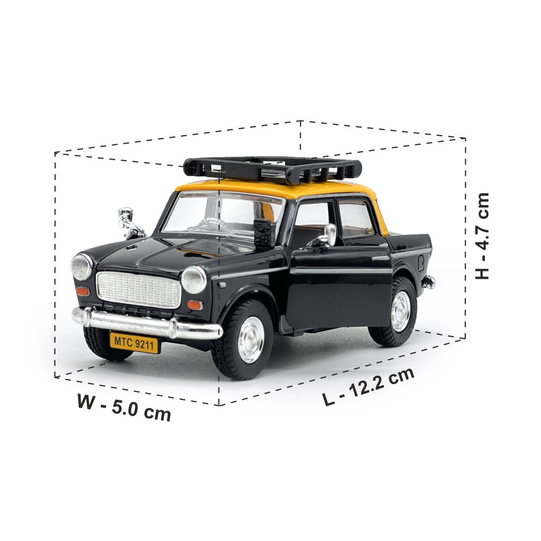 Queen 70's Taxi (AIG-201) – Pull‑Back Taxi Toy with Openable Doors