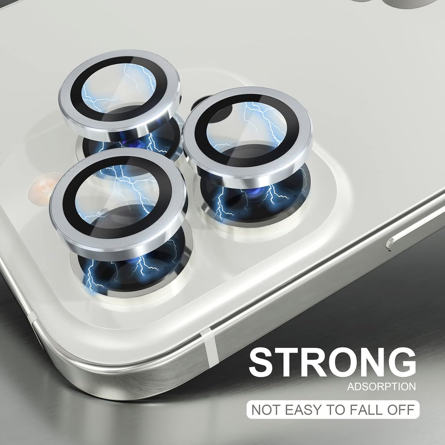 AIG iPhone 14 Pro/14 Pro Max Camera Lens Protector Bling – Silver