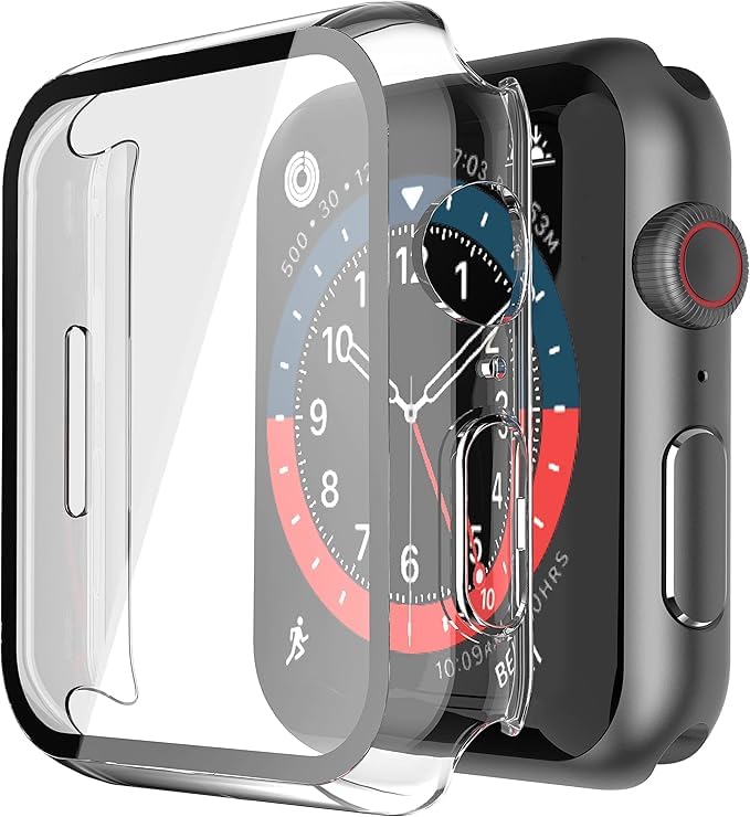 AIG 2-Pack Apple Watch 45mm Case with Tempered Glass β Series 9/8/7, Ultra-Thin Transparent Cover