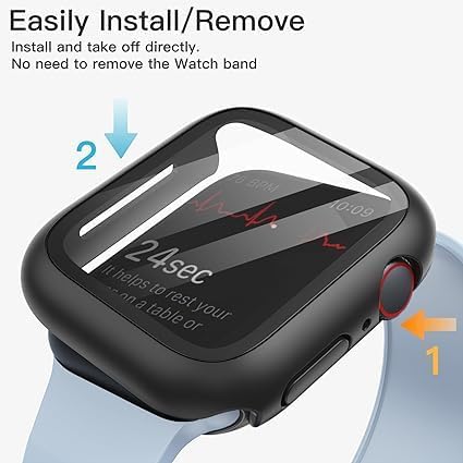AIG Apple Watch Series 10 Case 42mm β 1-Pack Hard PC Shockproof Cover, Black