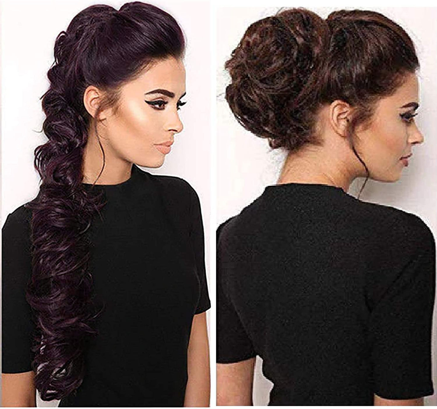 AIG Messy Frill Hair Bun – Natural Black Hair Extension for Women & Girls