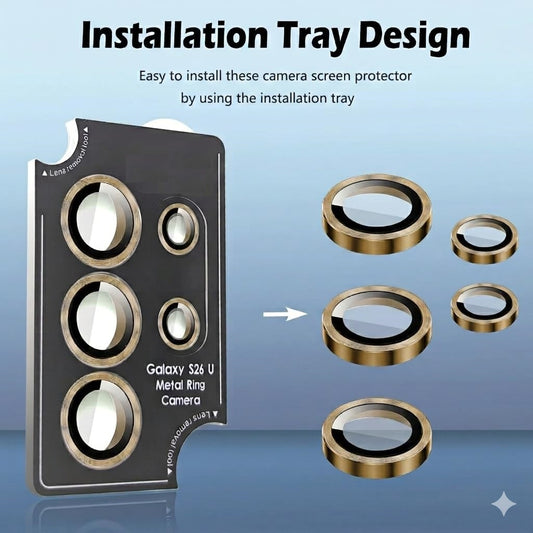 AIG 9H Camera Lens Protector for Samsung Galaxy S26 Ultra – AR/AF Coated, Scratch Resistant, UHD Clear, Pink Gold Ring