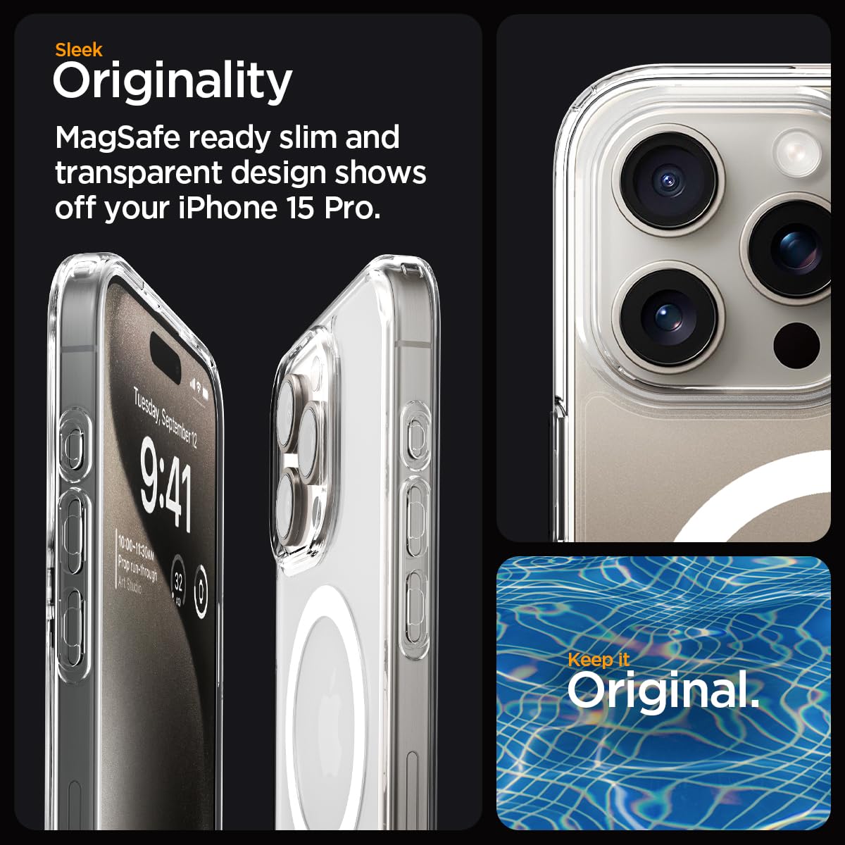 AIG MagSafe Case for iPhone 15 Pro – Clear Shockproof Hybrid Back Cover