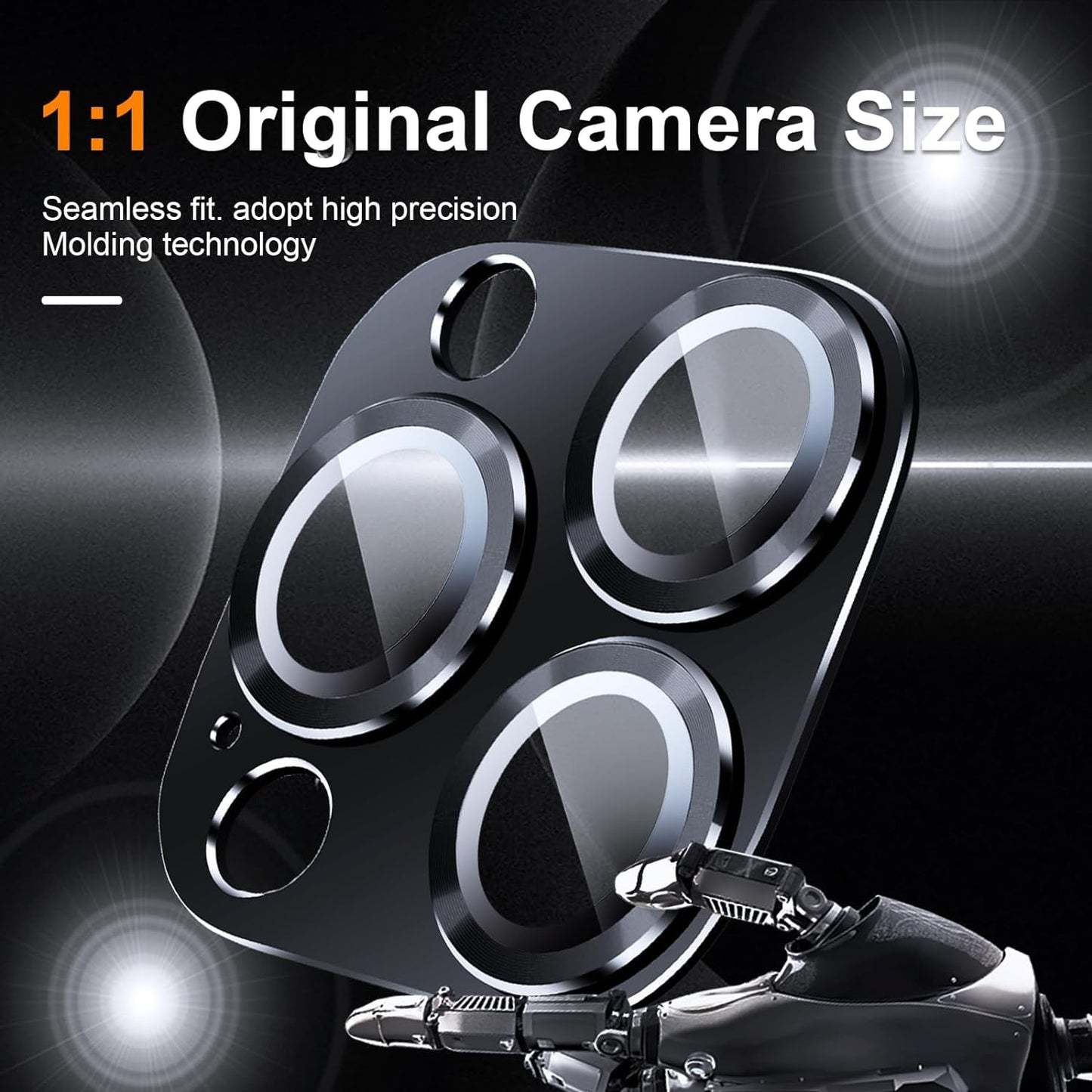 AIG Camera Lens Protector for iPhone 15 PRO /15 PRO MAX &14 PRO /14 PRO MAX Metal 9H Tempered Glass Lens Screen Protector Rings HD clear – BLACK JOINT