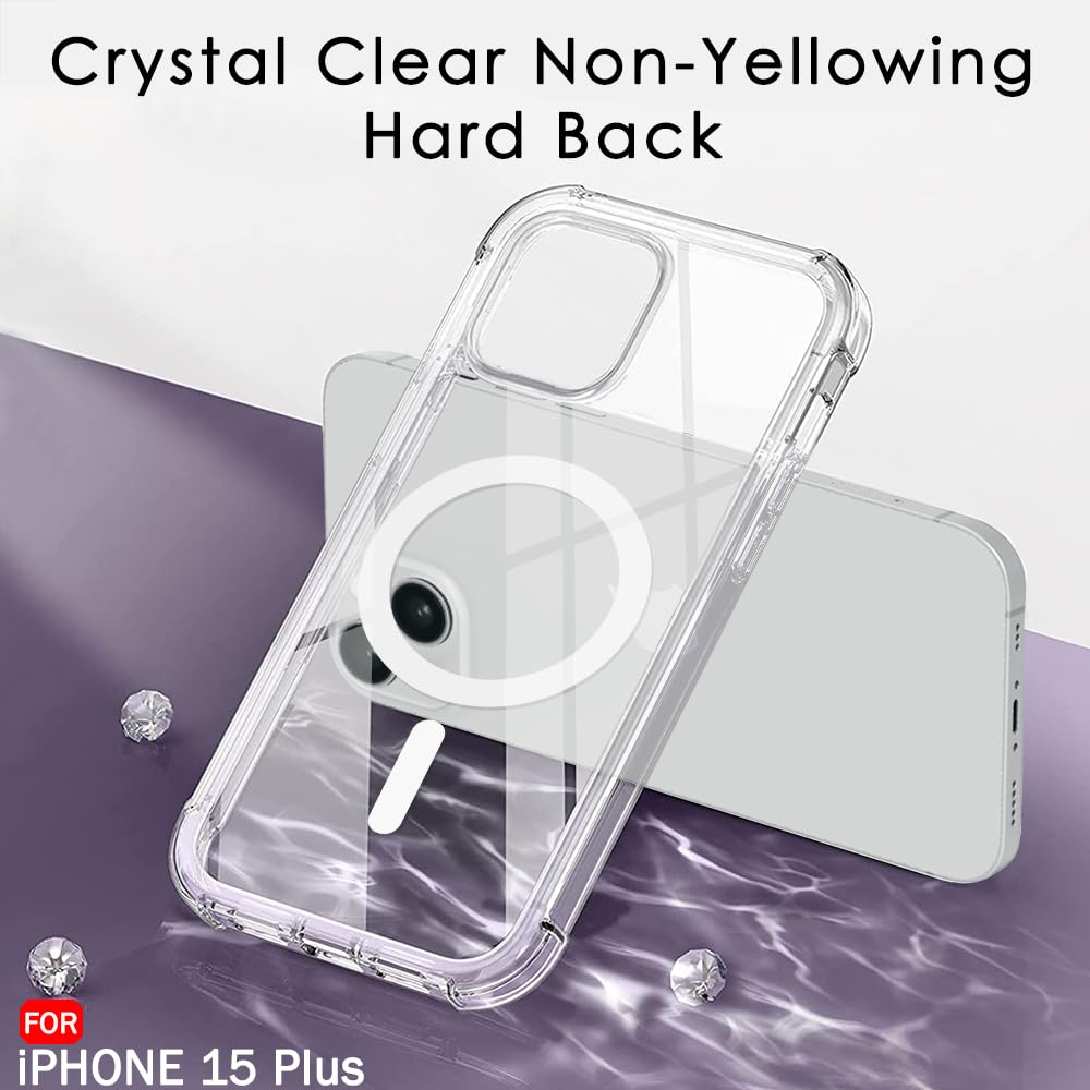 AIG MagSafe Case for iPhone 15 Plus – Clear Shockproof Hybrid Cover
