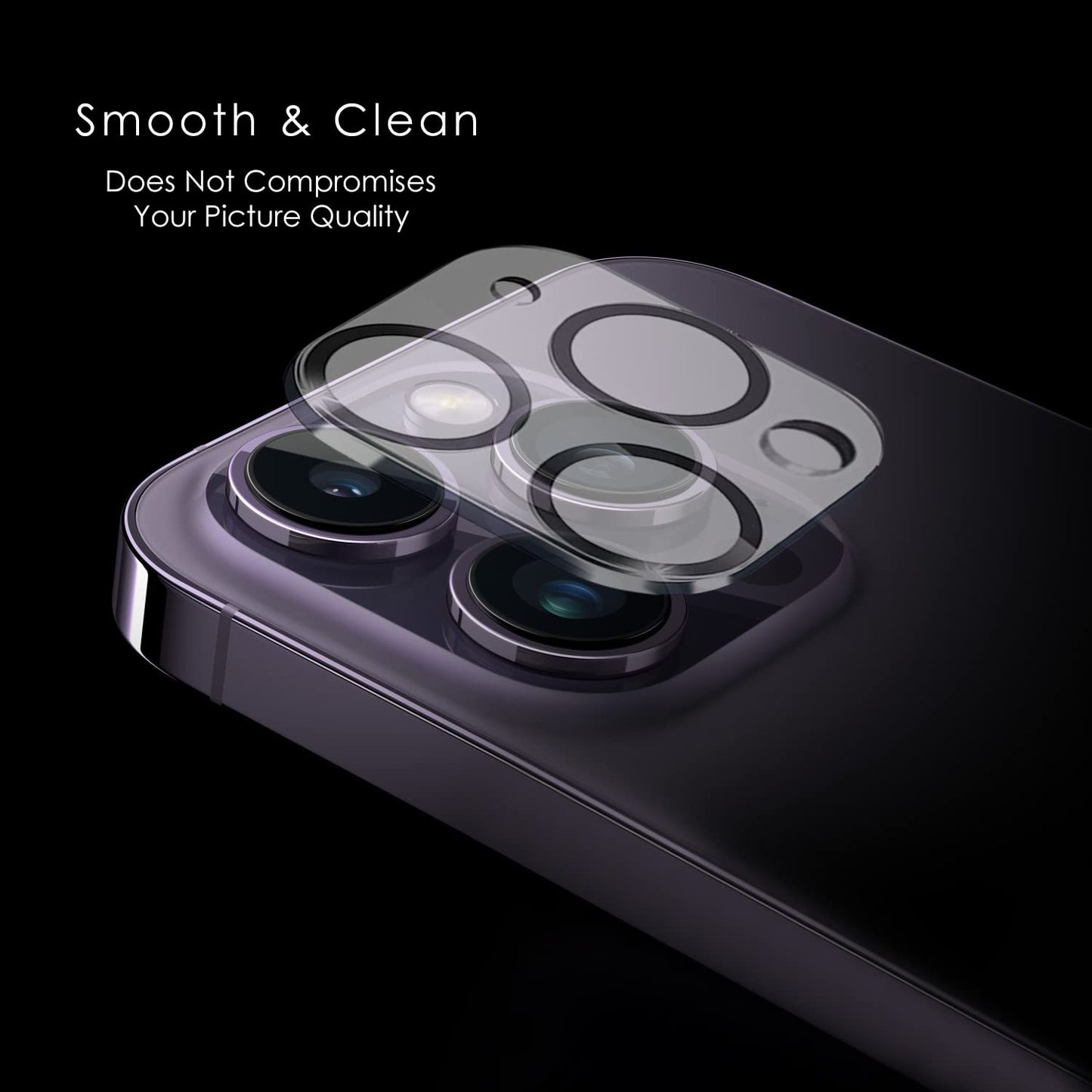 AIG 2 Pack Camera Lens Protector for iPhone 14 Pro/14 Pro Max – Ultra Clear Glass (Transparent)