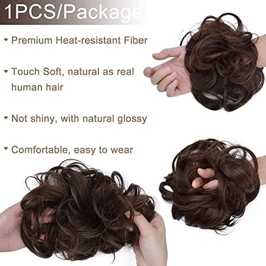 AIG Messy Hair Bun – Natural Brown Hair Extension for Women & Girls