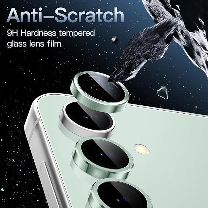 AIG Camera Lens Protector – 9H Glass Ring Cover for Samsung S25 5G (Lime Green)