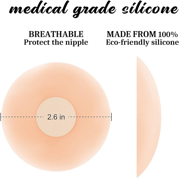 AIG Silicone Reusable Nipple Cover Pads – Invisible Pasties (Nude, Free-Size)