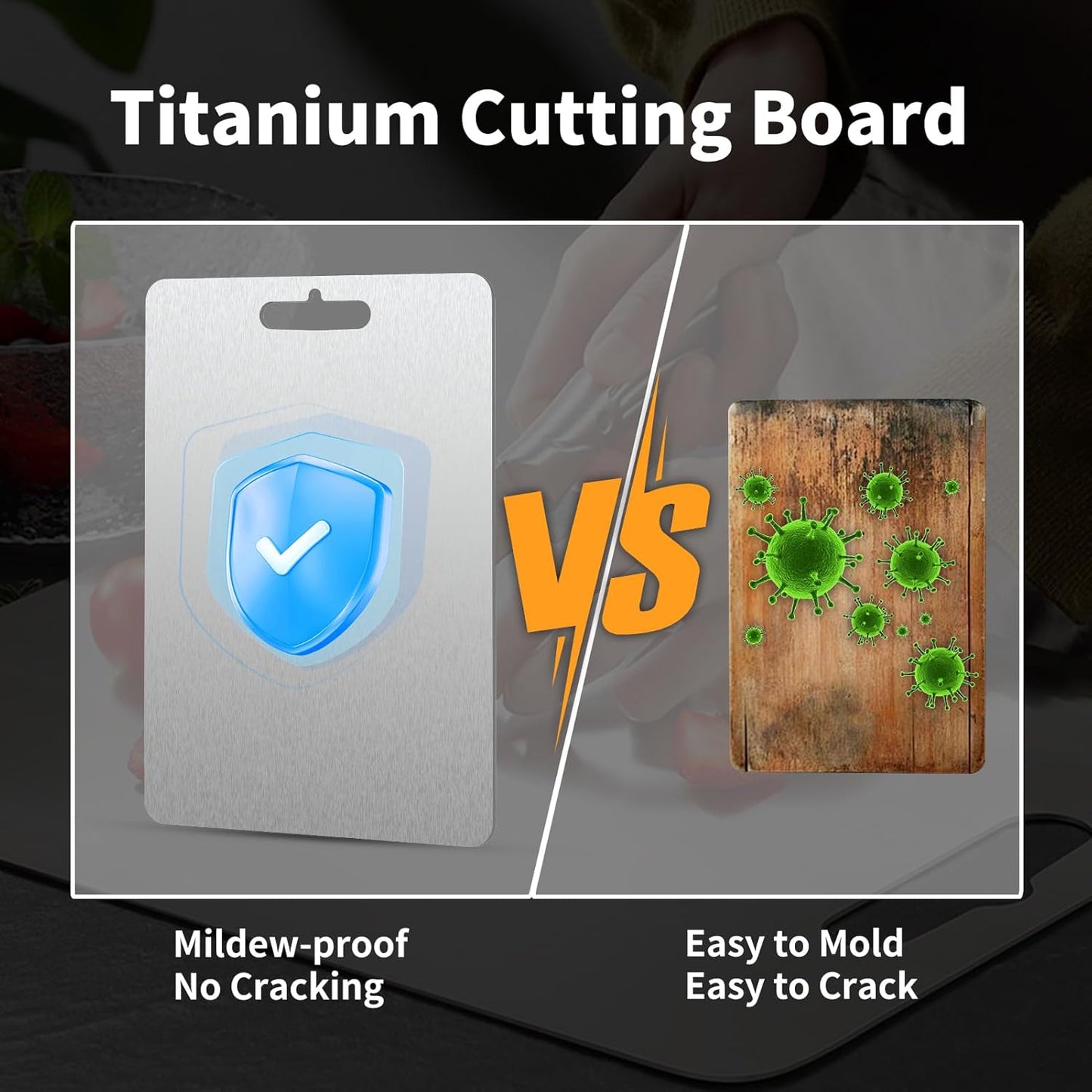 AIG Titanium Cutting/Chopping Board – 14×10in Double-Sided, Dishwasher Safe