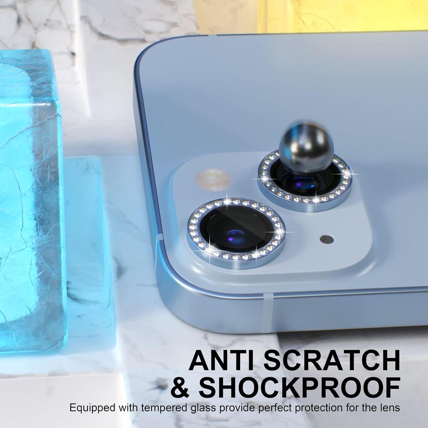 AIG iPhone 14/14 Plus Bling Camera Lens Protector β Blue Diamond
