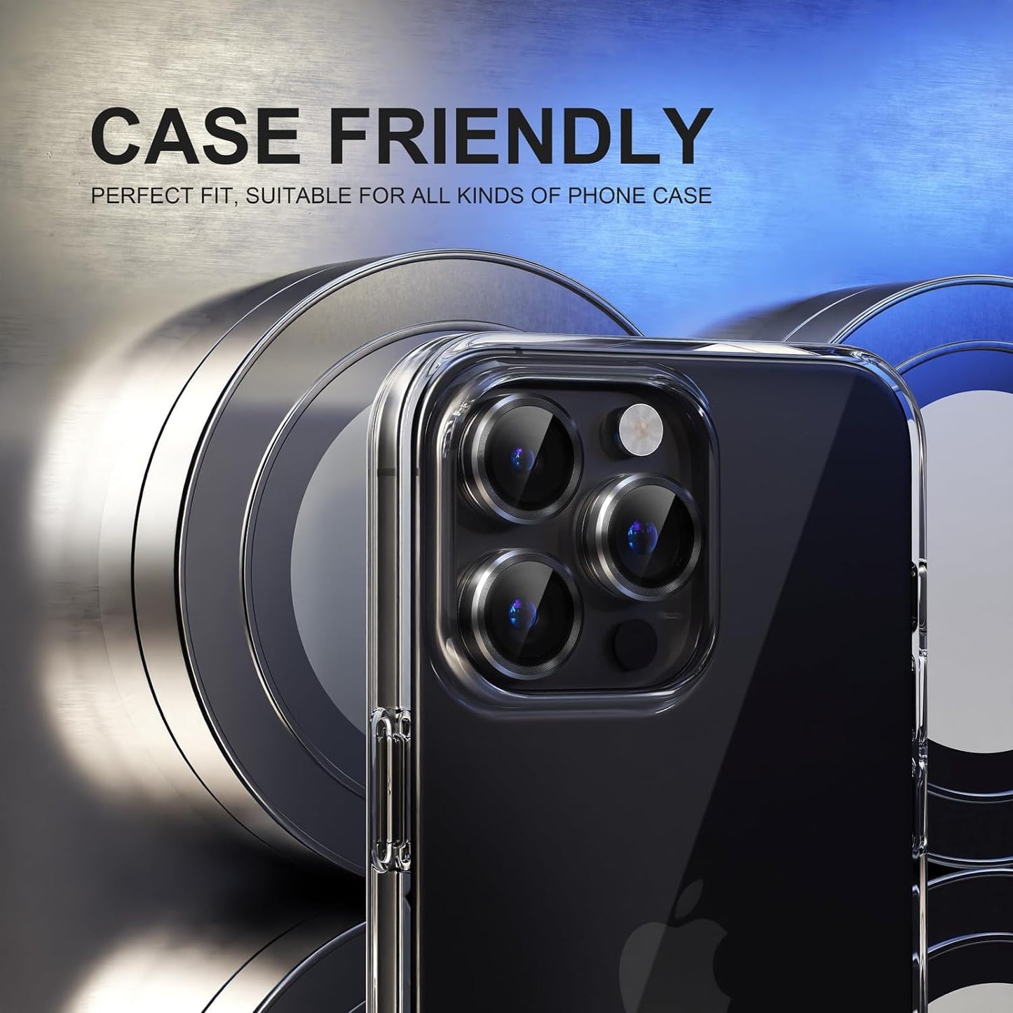 AIG iPhone 14 Pro/14 Pro Max Camera Lens Protector Bling – Black
