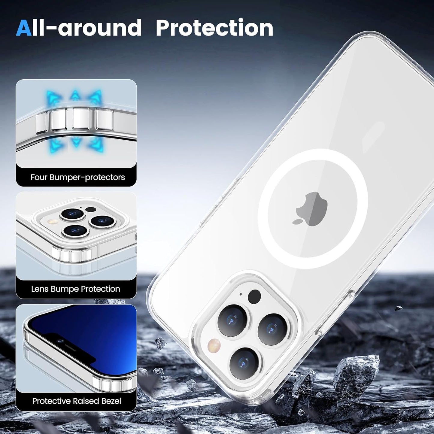 AIG Clear MagSafe Case for iPhone 13 Pro β Slim, Shockproof & Anti-Yellowing (6.1")