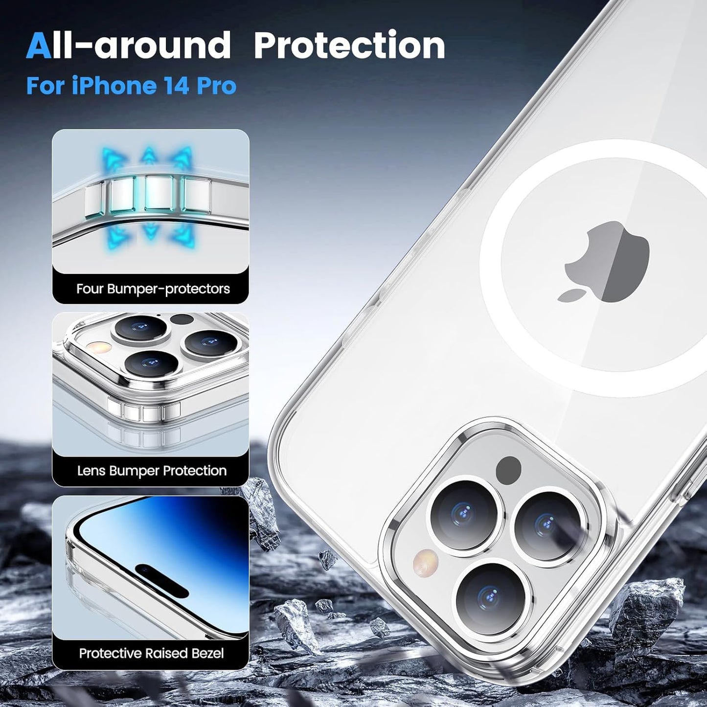 AIG Clear MagSafe Case for iPhone 14 Pro β Slim, Shockproof & Anti-Yellowing (6.1")