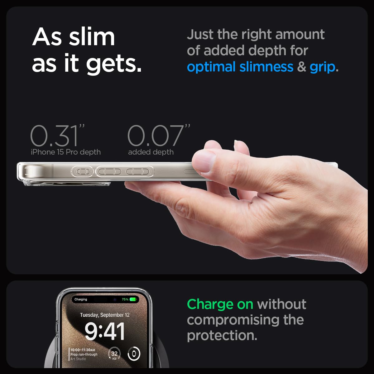 AIG MagSafe Case for iPhone 15 Pro – Clear Shockproof Hybrid Back Cover