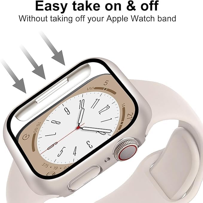 AIG 2-Pack Apple Watch Series 10 Case 46mm โ Tempered Glass & Hard PC Cover, Ultra-Thin - Starlight