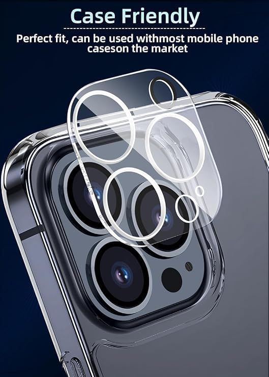 AIG 2 pack Camera Lens Protector compatible for iPhone 16 pro/16 pro max /15 Pro&15 Pro Max, 9H Hardness Tempered Glass Camera Cover, Ultra HD, Anti-Scratch, Case Friendly (Transparent)