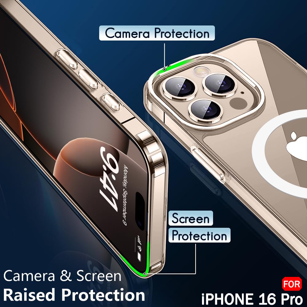 AIG MagSafe Case for iPhone 16 Pro – Clear Shockproof Hybrid Cover