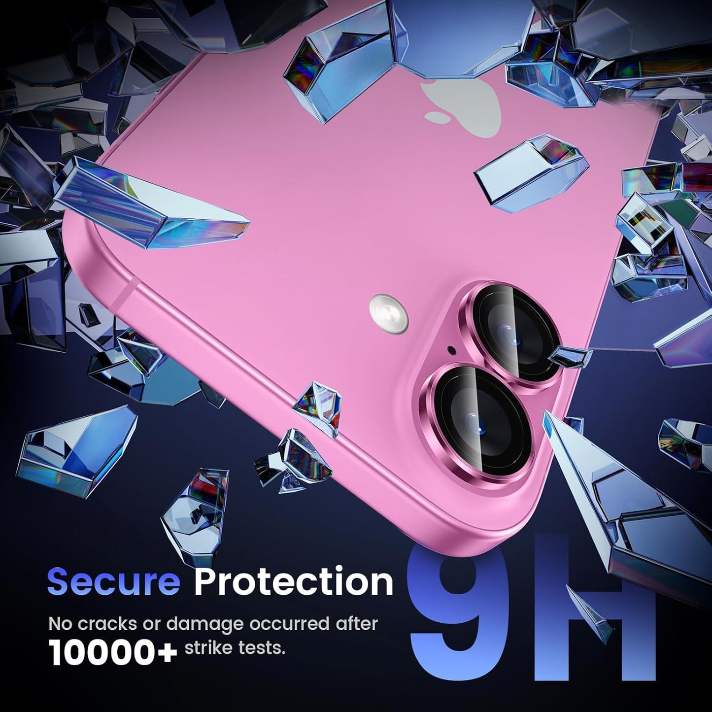 AIG Lens Protector for iPhone 16/16 Plus – Pink, 9H Glass