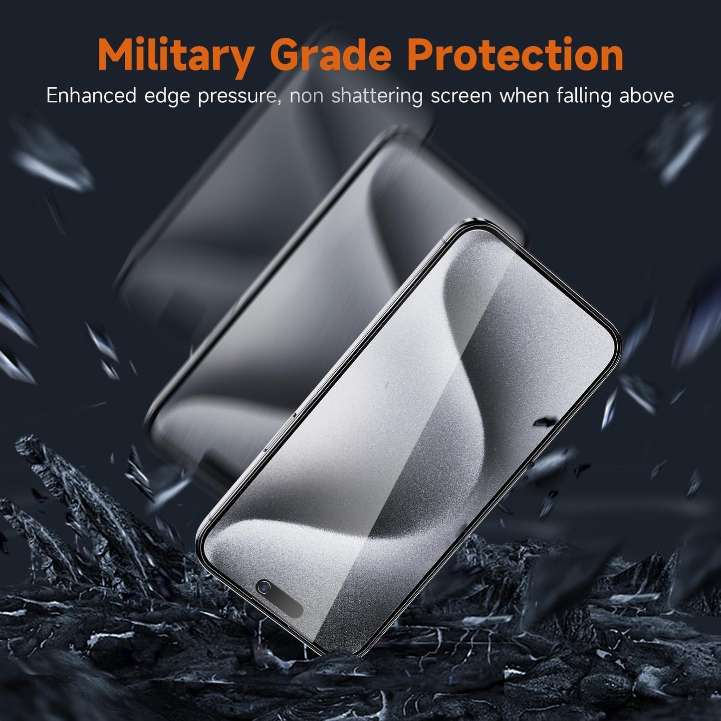 AIG 1 PACK Privacy Screen Protector for iPhone 15 6.1 Inch, Sensor Protection, Anti Spy Private Tempered Glass Film, Bubble Free,9H Hardness