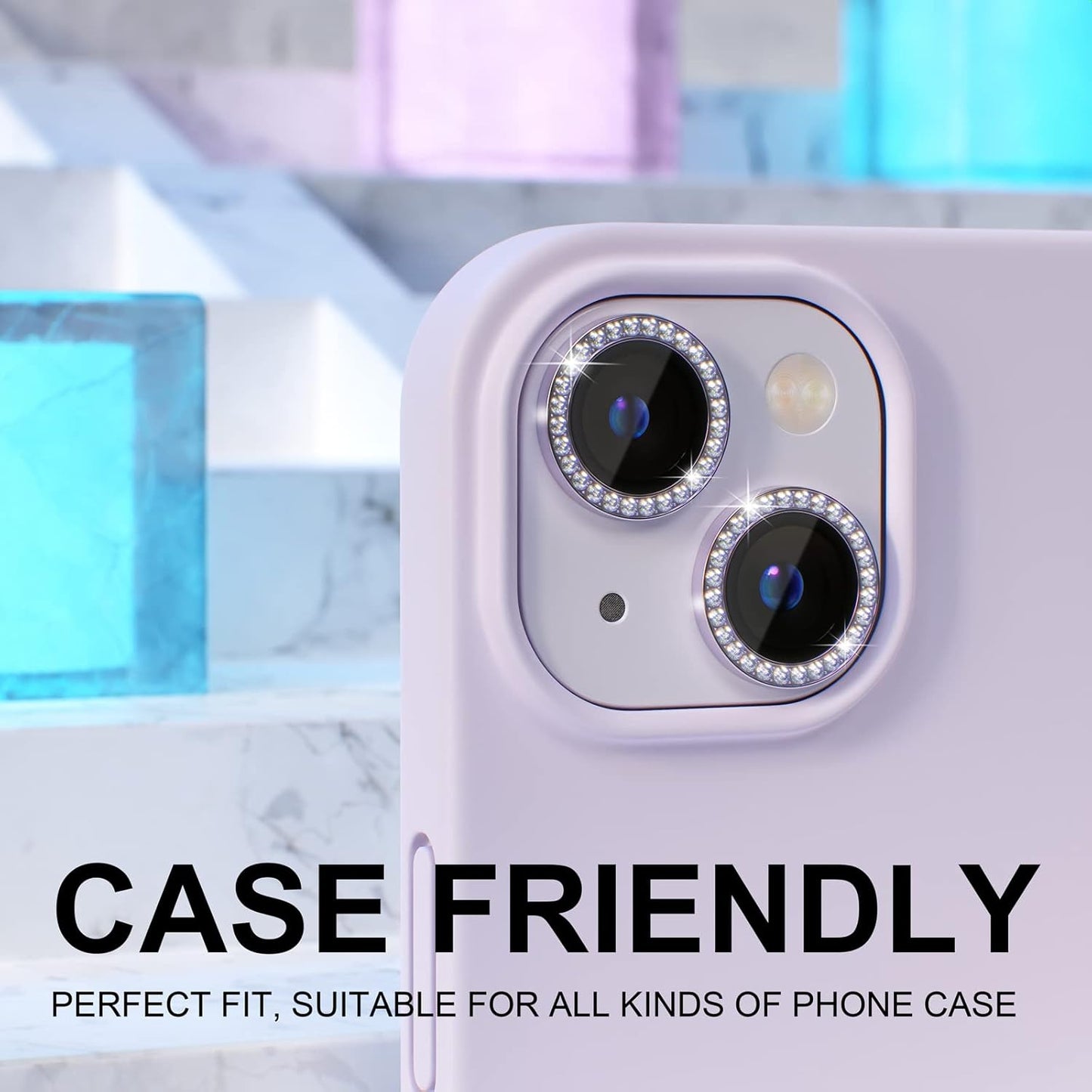 AIG iPhone 14/14 Plus Bling Camera Lens Protector β Purple Diamond