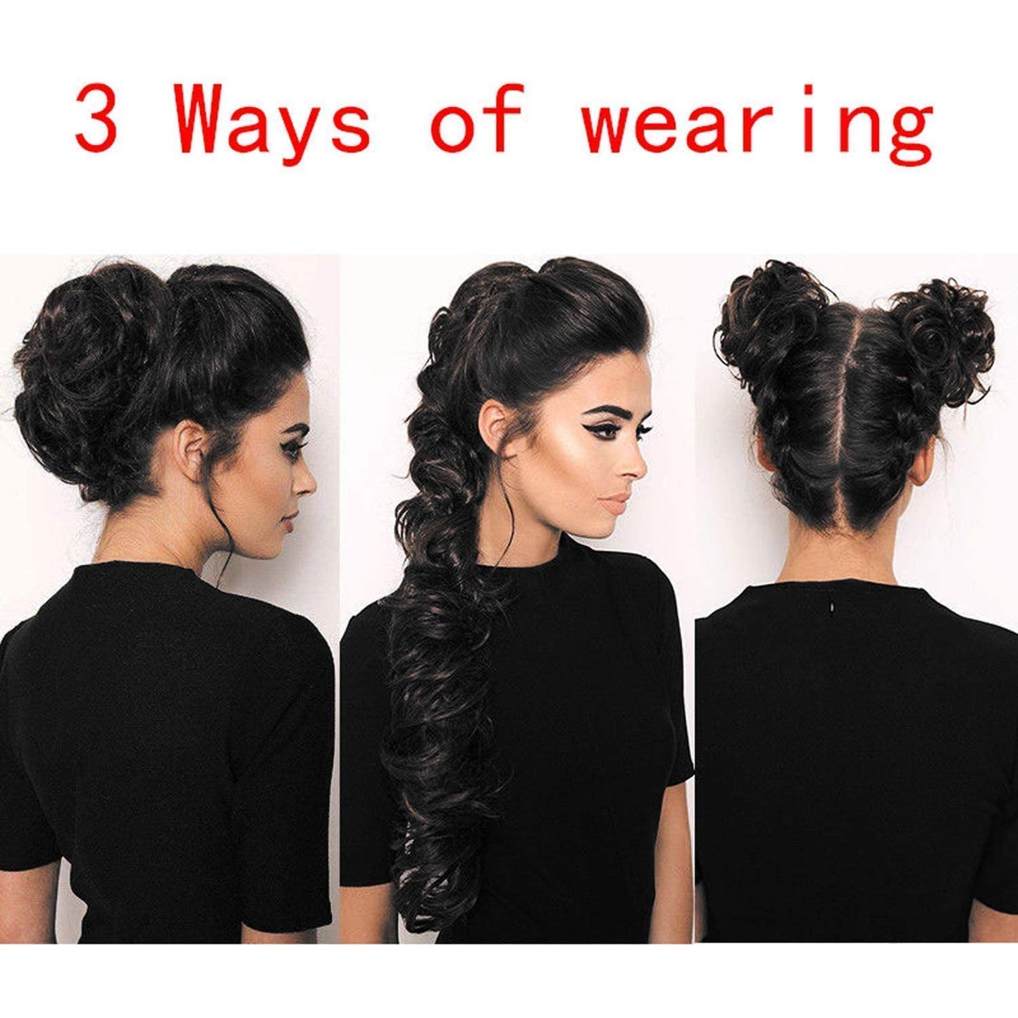 AIG Messy Frill Hair Bun – Natural Black Hair Extension for Women & Girls