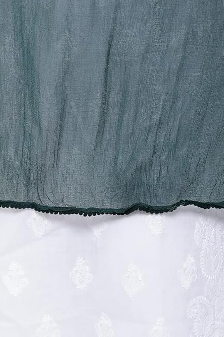 AIG THE FASHION Women’s Chiffon Dupatta – Lightweight Plain Casual Scarf, Wrap & Chunni for Girls – Bottle Green