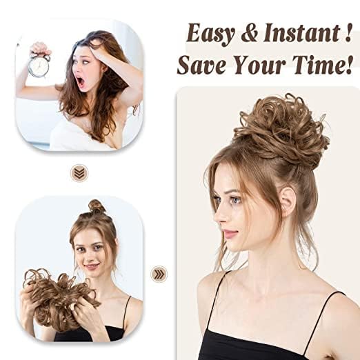 AIG Messy Hair Bun – Natural Brown Hair Extension for Women & Girls