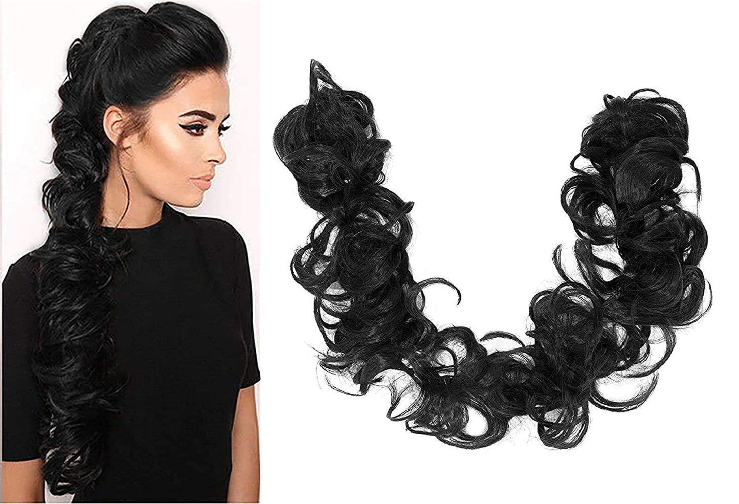 AIG Messy Frill Hair Bun – Natural Black Hair Extension for Women & Girls