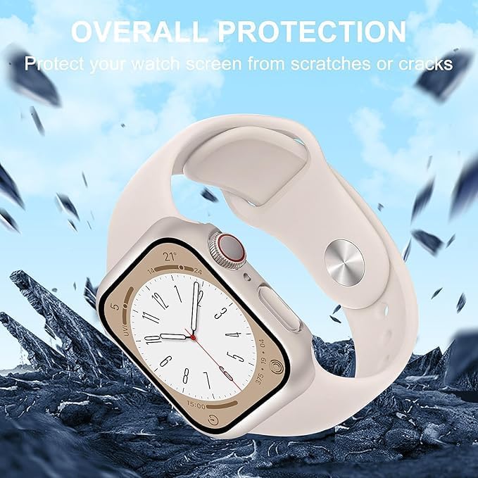 AIG 2-Pack Apple Watch Series 10 Case 46mm โ Tempered Glass & Hard PC Cover, Ultra-Thin - Starlight