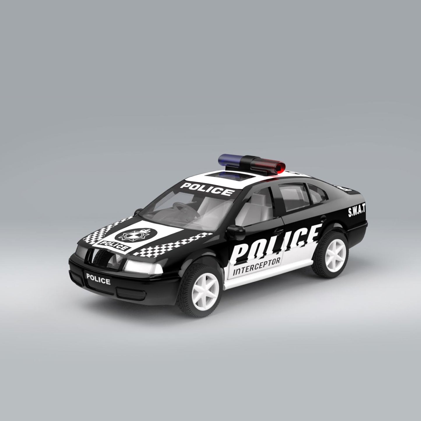 Skuba SWAT Interceptor (AIG-150) – Pull‑Back Police Toy Car with Openable Doors