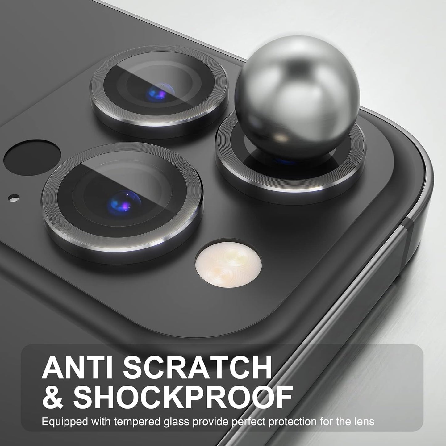 AIG iPhone 14 Pro/14 Pro Max Camera Lens Protector Bling –Space Black