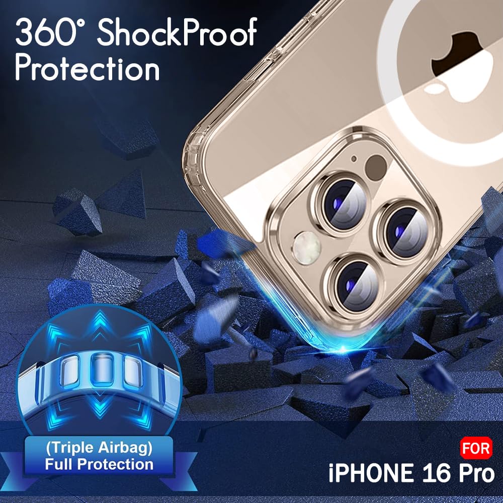AIG MagSafe Case for iPhone 16 Pro – Clear Shockproof Hybrid Cover